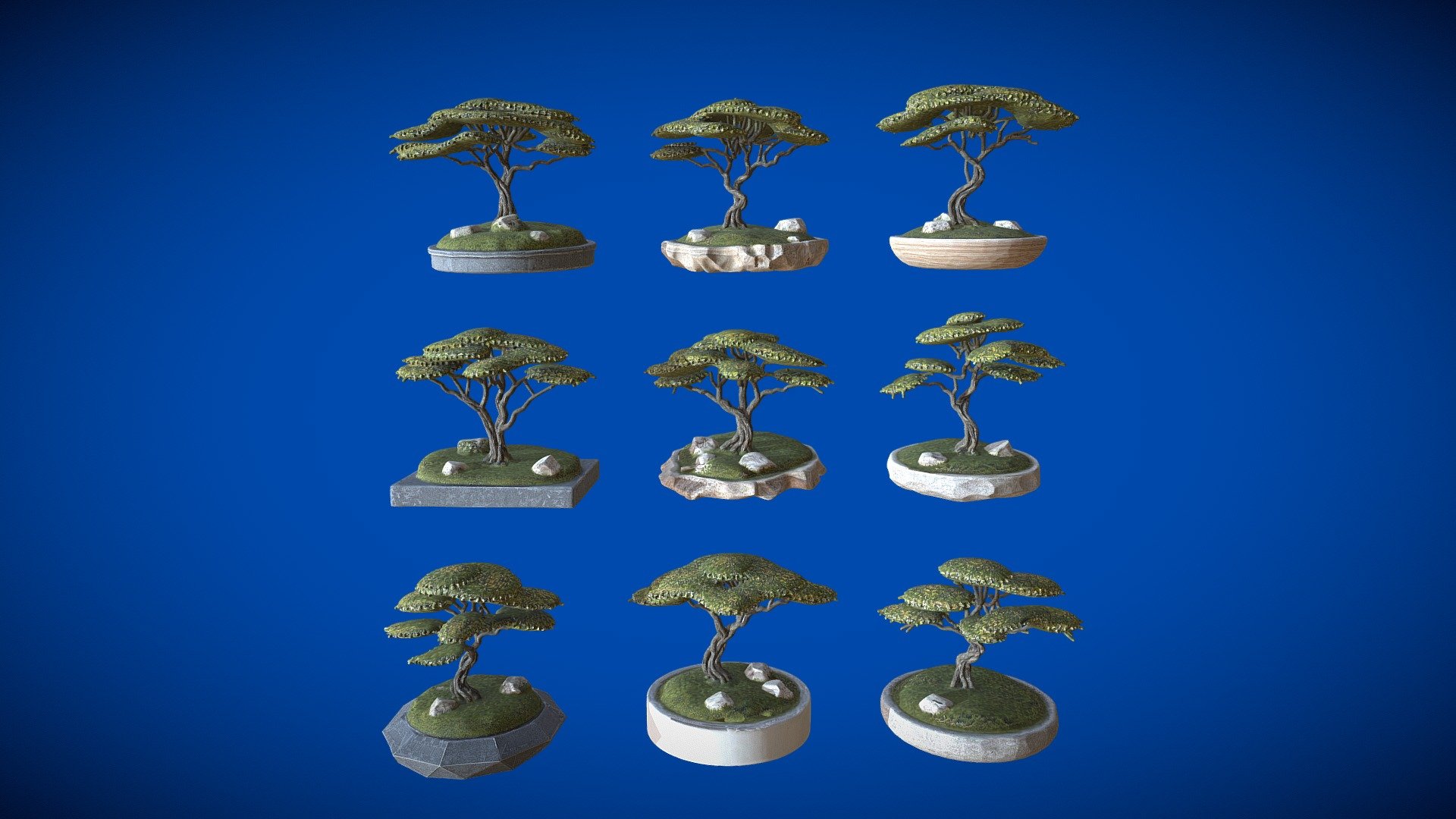 Bonsai Tree Collection - 3D model by KamillaKraus [585213b] - Sketchfab
