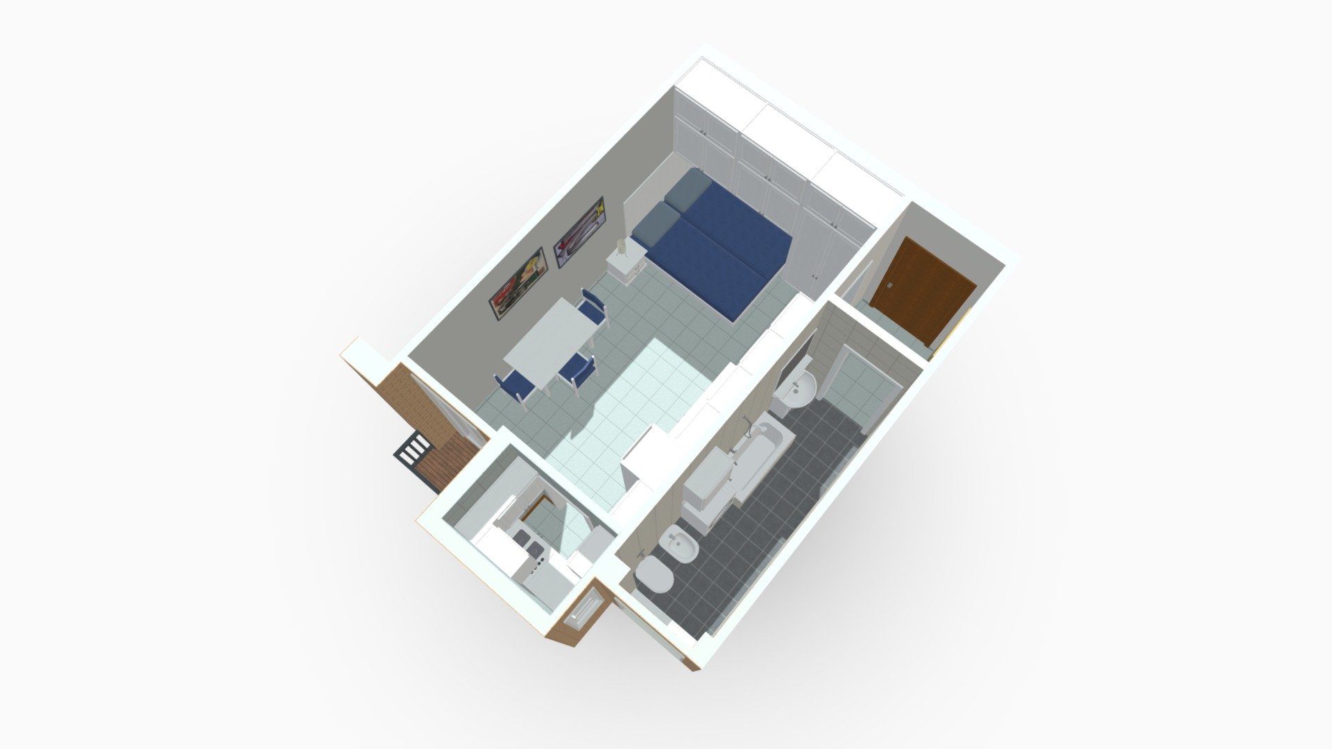 Monolocale Viale Lucania Milano — Sketchfab embed 3D viewer