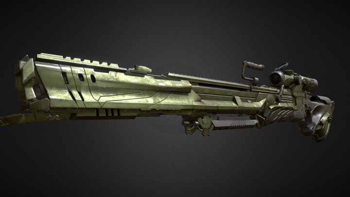 Futuristic Sniper Rifle 3D Model