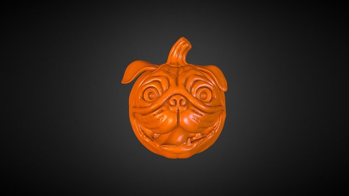 Pug-O-Lantern 3D Model