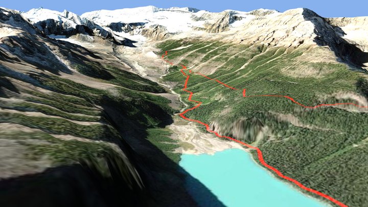 Lake Louise Hiking Trails 3D Model