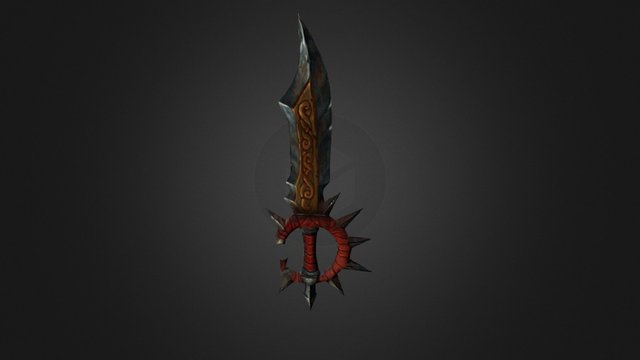 Low polygon sword with texture 3D Model