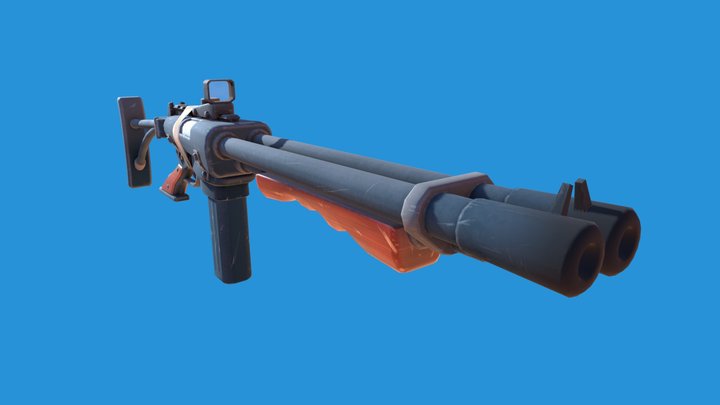 Cartoon Shotgun 3D Model