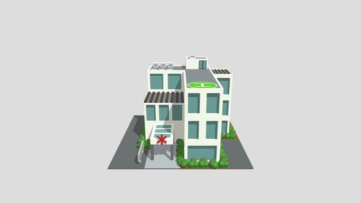 Low Poly Hoapital 3D Model