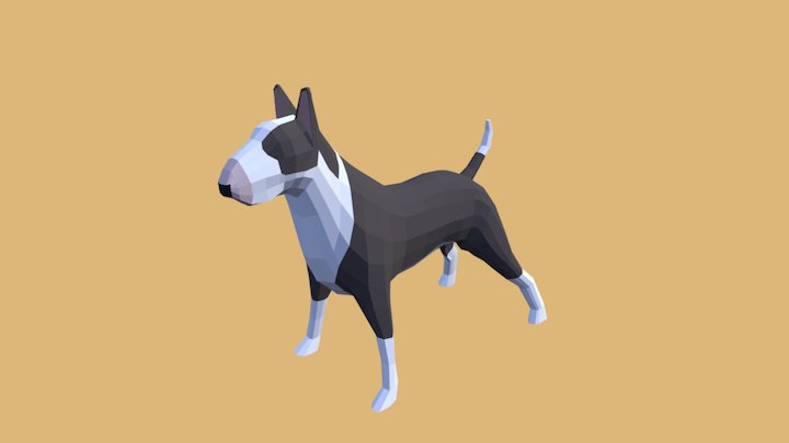 Bullterrier Lowpoly 3D Model