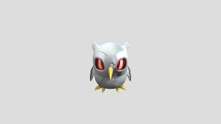 Stylized robotic owl figure 3D Model