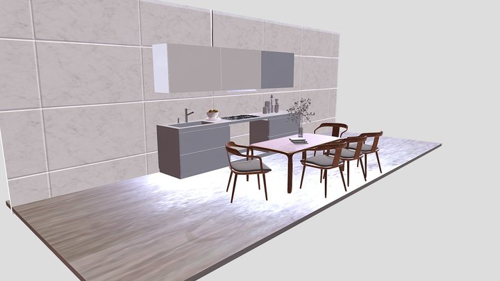 dinning set test_v001 3D Model