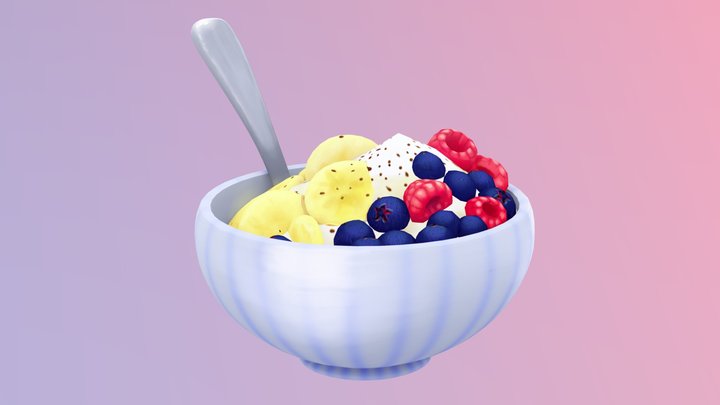 Fruity Greek Yoghurt #FoodChallenge 3D Model