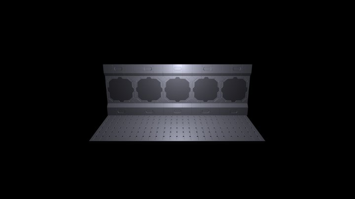 Sci Fi wall and floor 3D Model