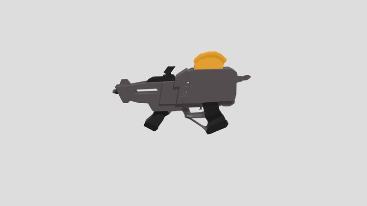 Low-Poly Sci-Fi Bread Gun 3D Model