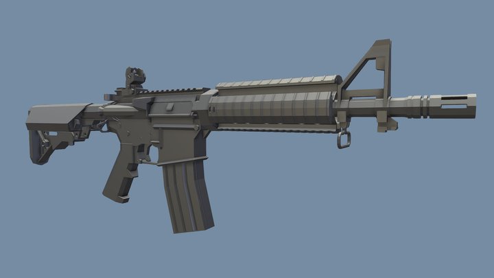M4A4 Low Poly 3D Model