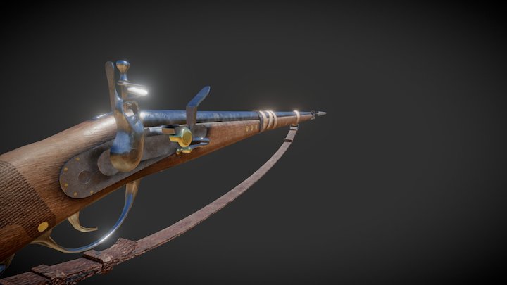 Custom Rifled Musket. 3D Model
