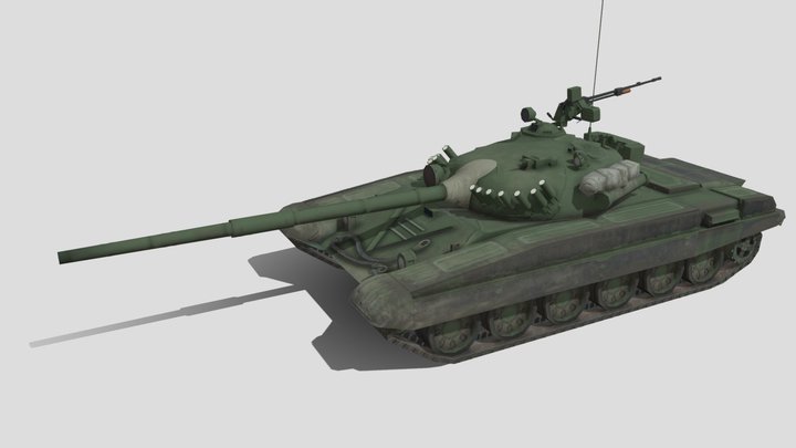 Low Poly T-72 3D Model