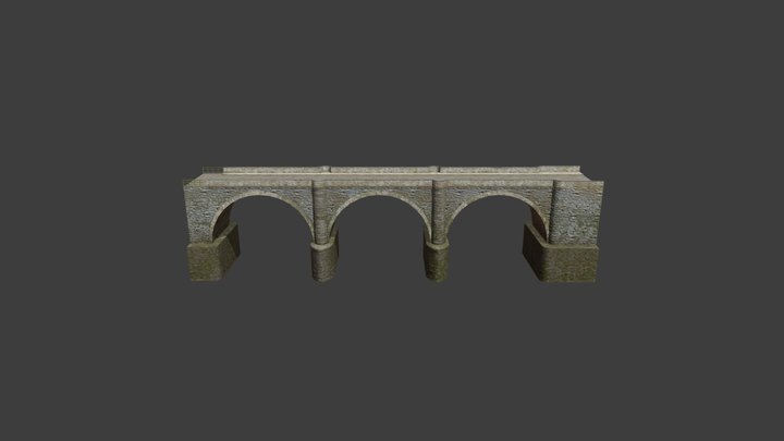 Stone Bridge_3arch 3D Model