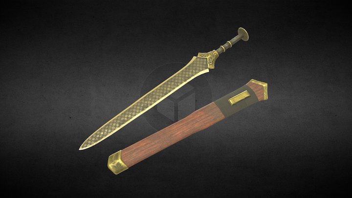 Ancient Chinese Sword 2 3D Model