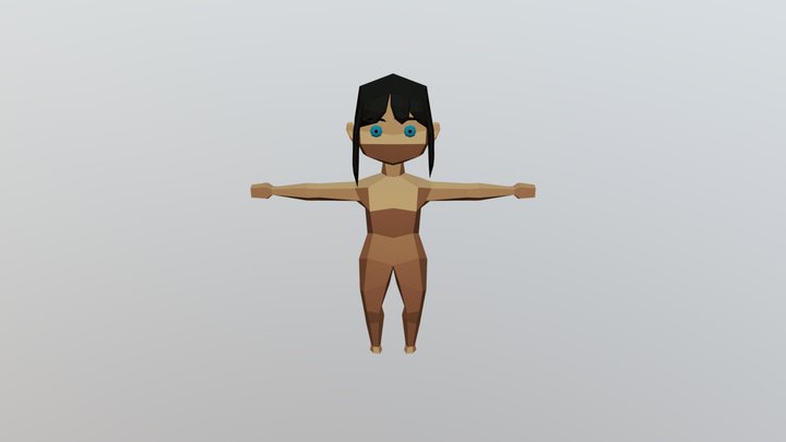 Low Poly Chibi Female 3D Model