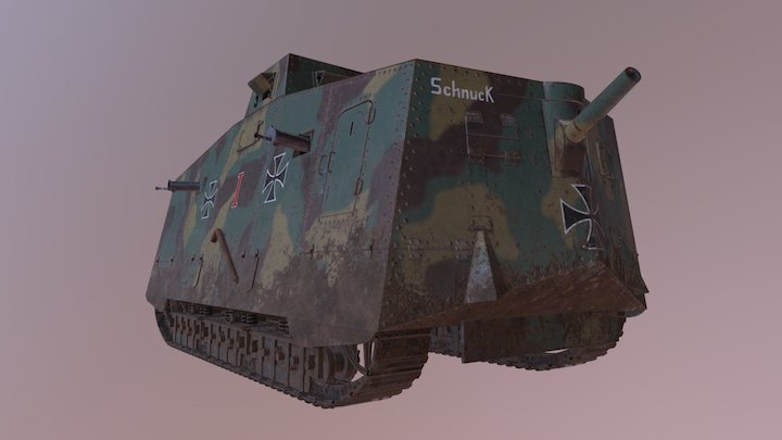 WW1 German A7V- Tank 3D Model