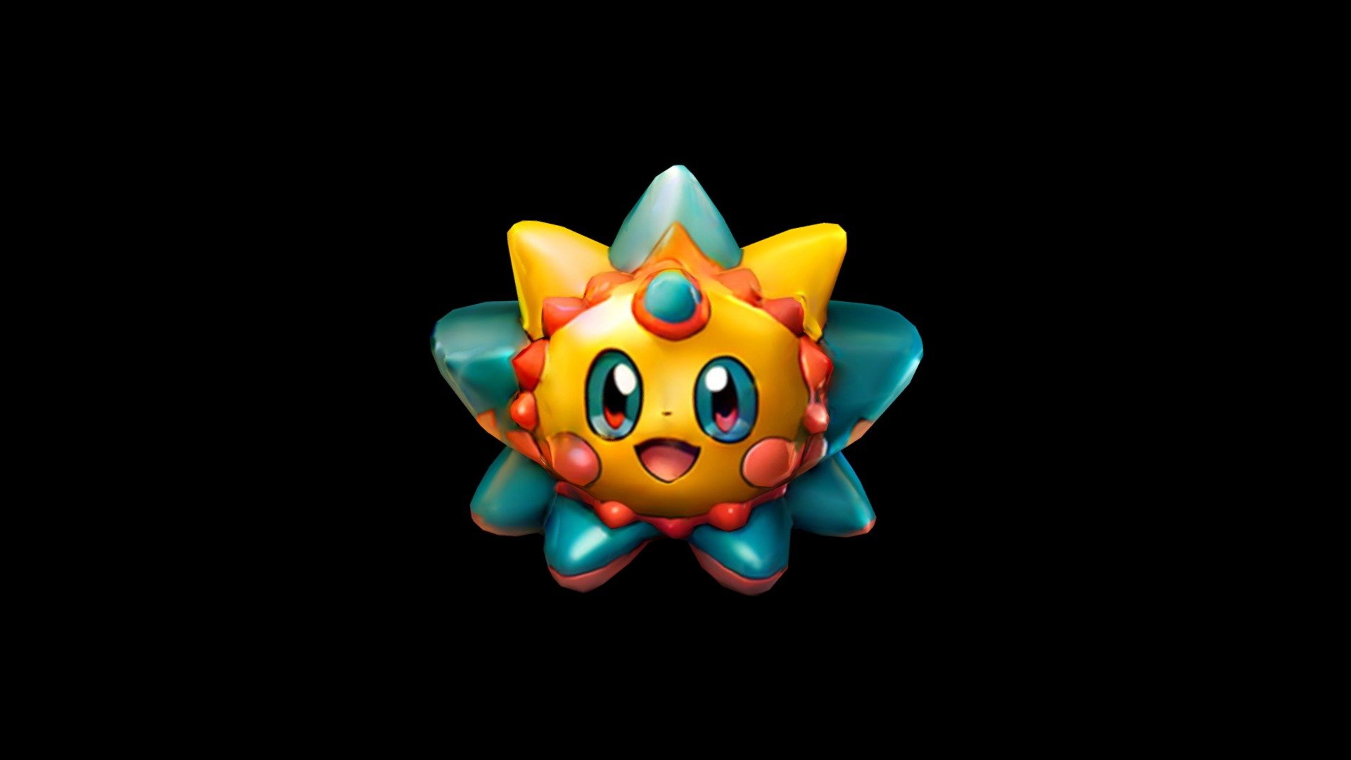 A vibrant star-themed Pokémon stands proudly on - Download Free 3D ...