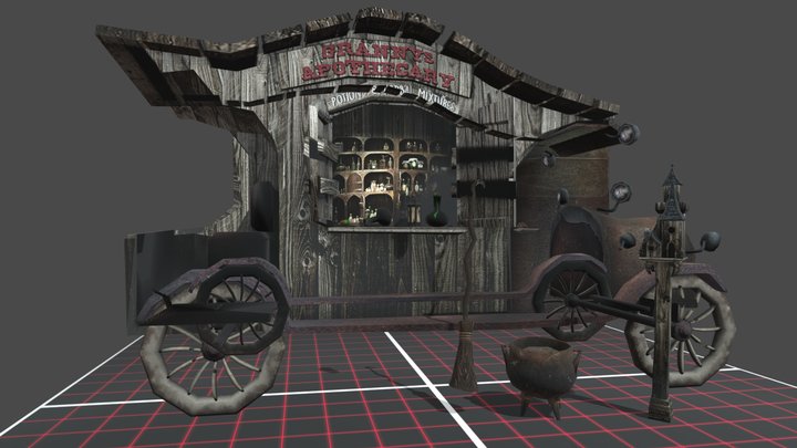 Grandma's House - Texture 2 More detailed props 3D Model