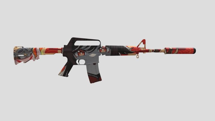 M4A1-S Hu Tao 3D Model