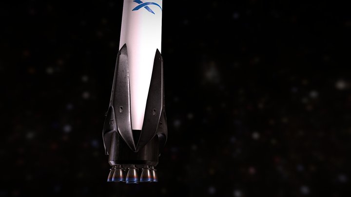 Falcon 9 SpaceX rocket 3D Model