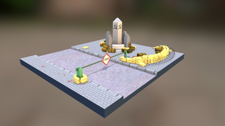 Russian Military Checkpoint 3D Model