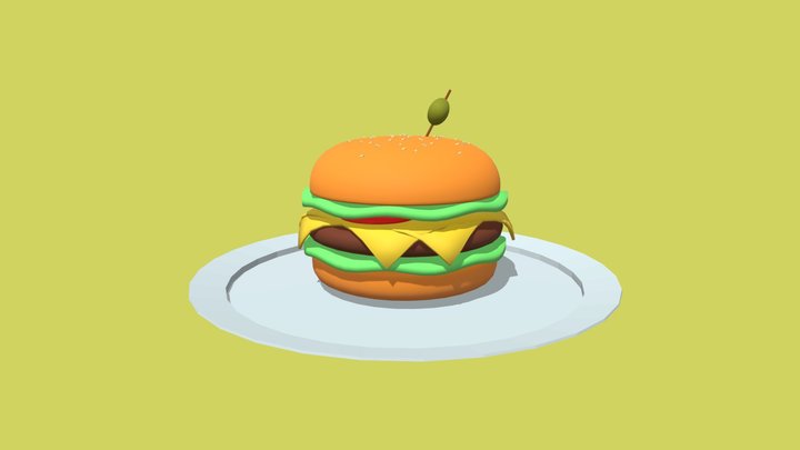 Stylized Hamburger 3D Model