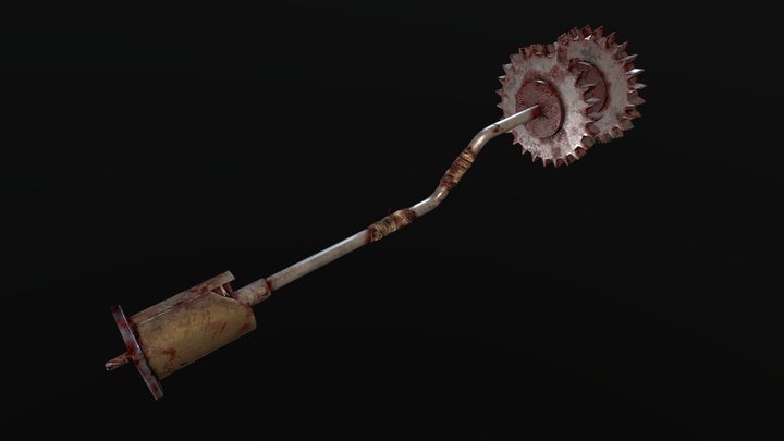 Spiral - Double Gear Mace 3D Model