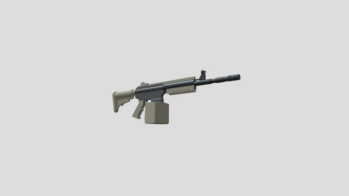 Low Poly Ares Shrike 5.56 3D Model