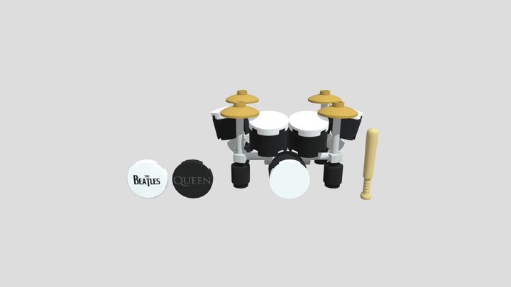 Drum Set (figure Scale) 3D Model