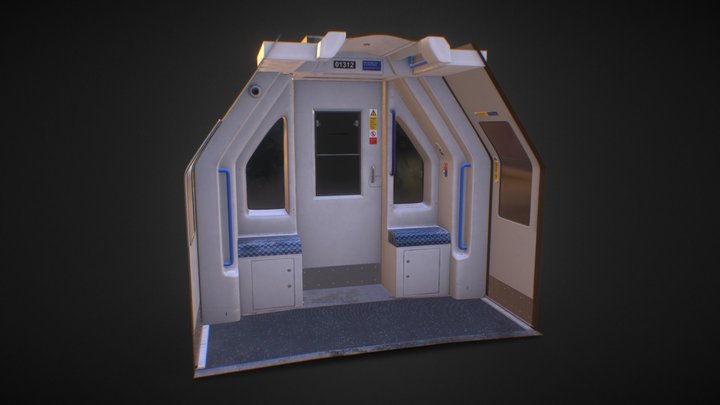 Victoria Tube Train Back Module 3D Model