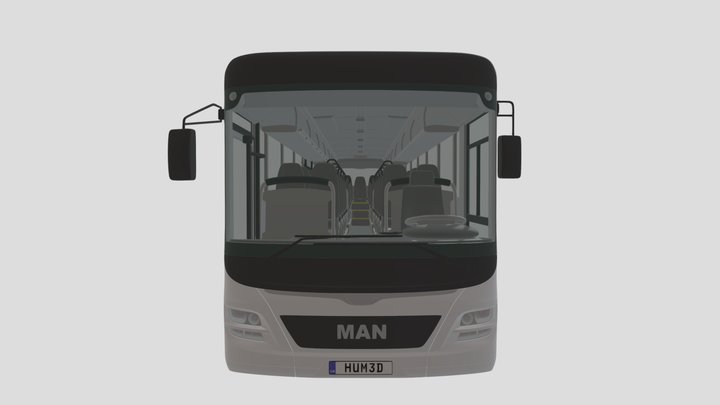MAN Lions Intercity Bus HQ interior 3D Model