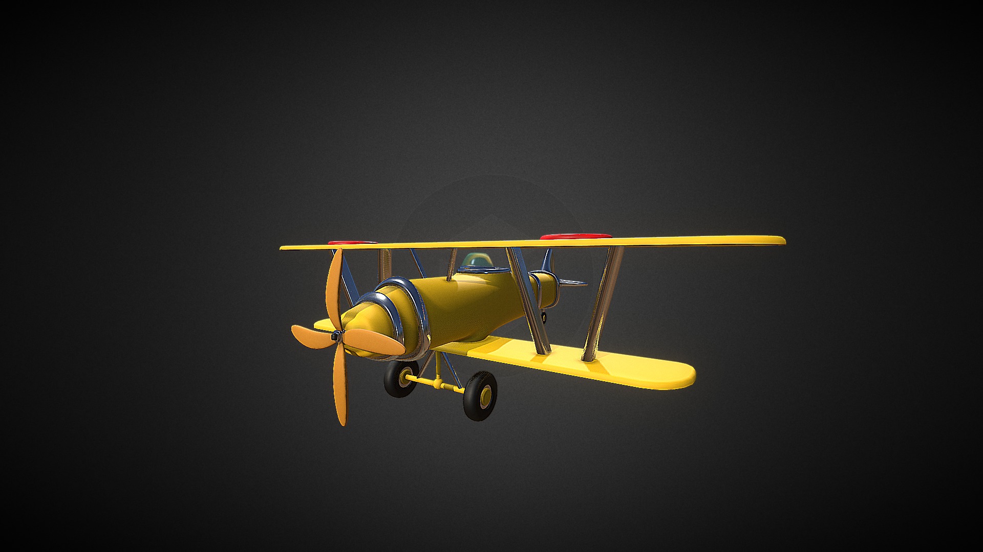 3D model Plane - This is a 3D model of the Plane. The 3D model is about a yellow airplane in the sky.
