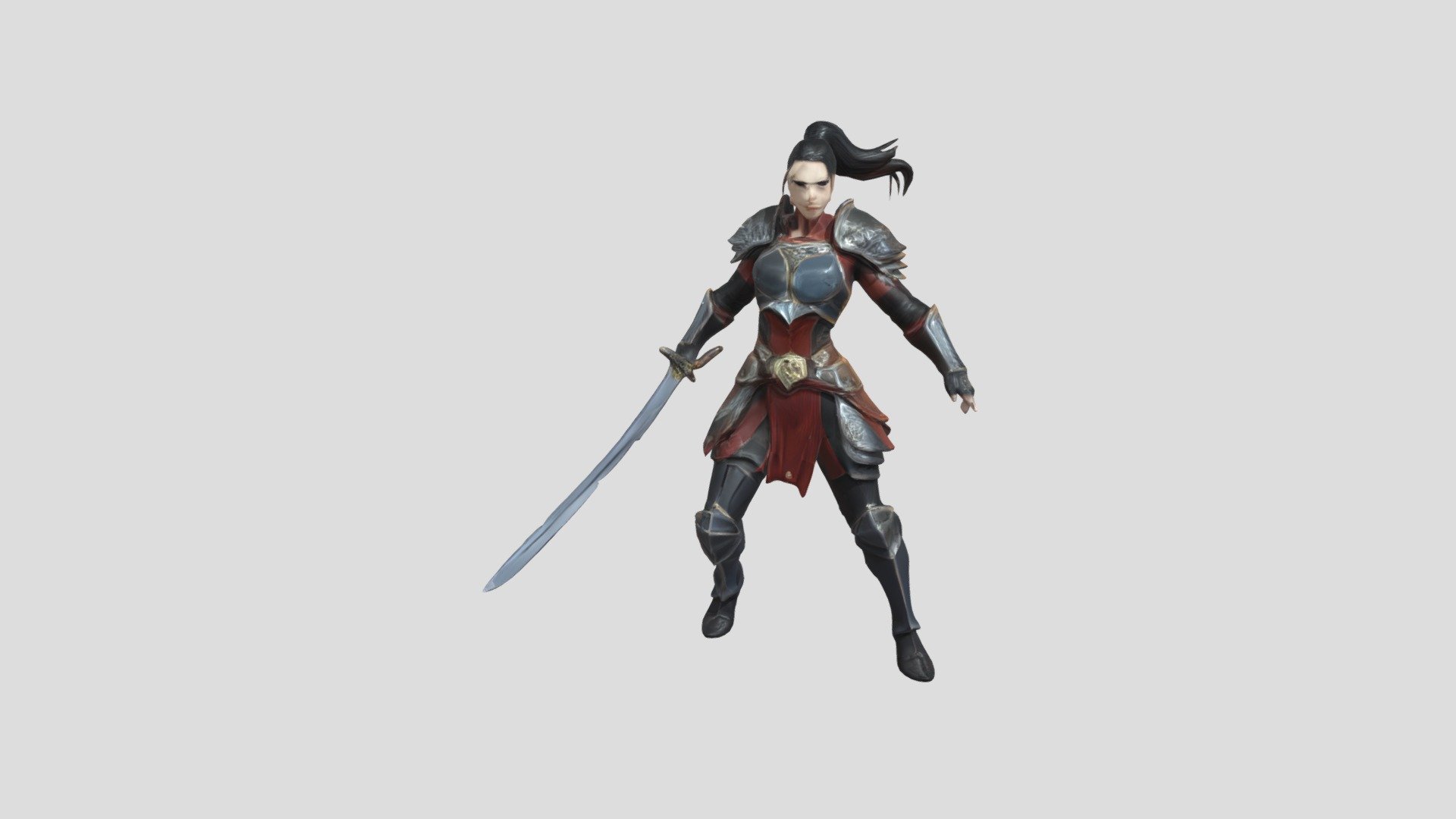 Armored female warrior - 3D model by AdarshDz [5882a93] - Sketchfab
