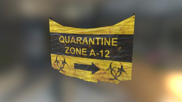 Quarantine Banner 3D Model