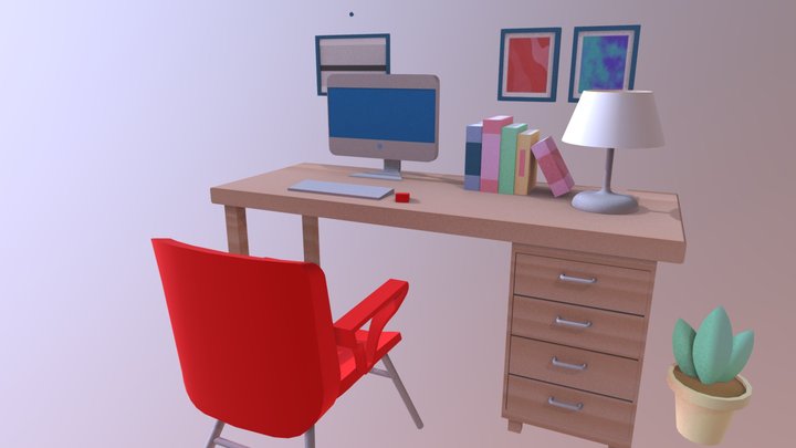 Escritório iMac 3D Model
