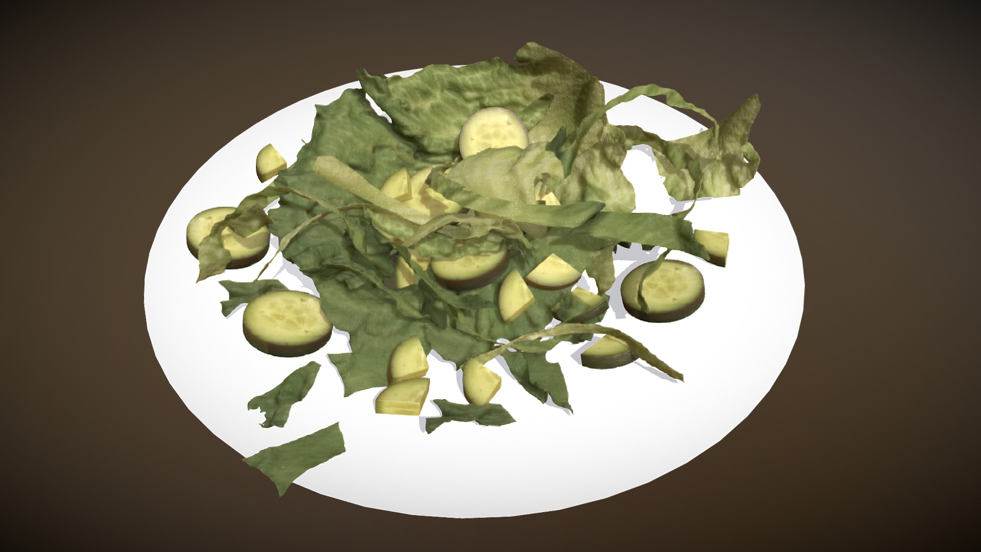 3D model Food Sallad Plate A - This is a 3D model of the Food Sallad Plate A. The 3D model is about a plate of food.