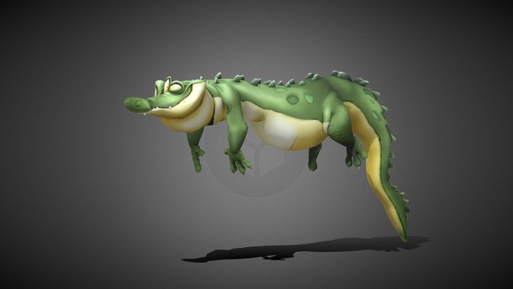 Stylized Crocodile Toon 3D Model