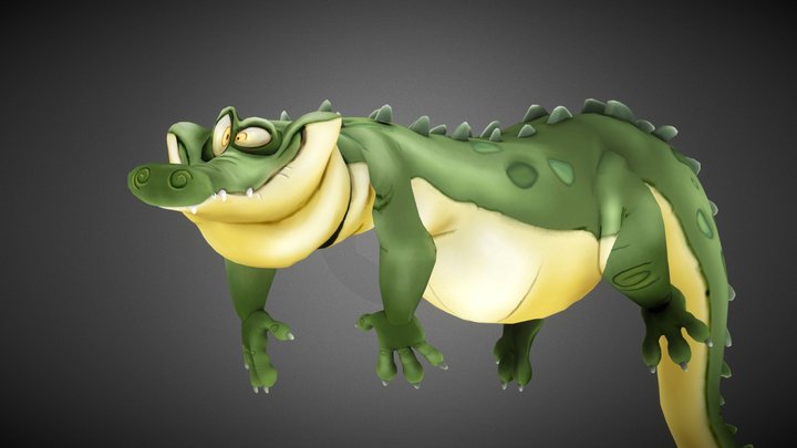 Stylized Crocodile Toon 3D Model