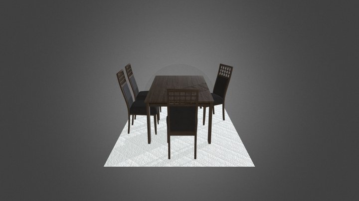 Wood Dining 3D Model