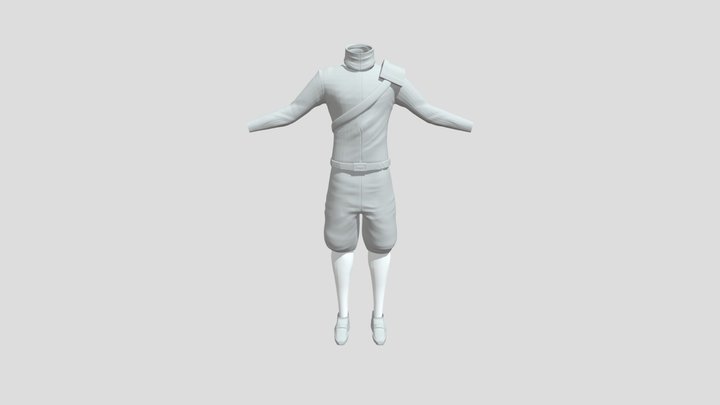 Personagem com detalhes na roupa 3D Model