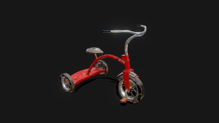 Kids Tricycle Game Asset 3D Model