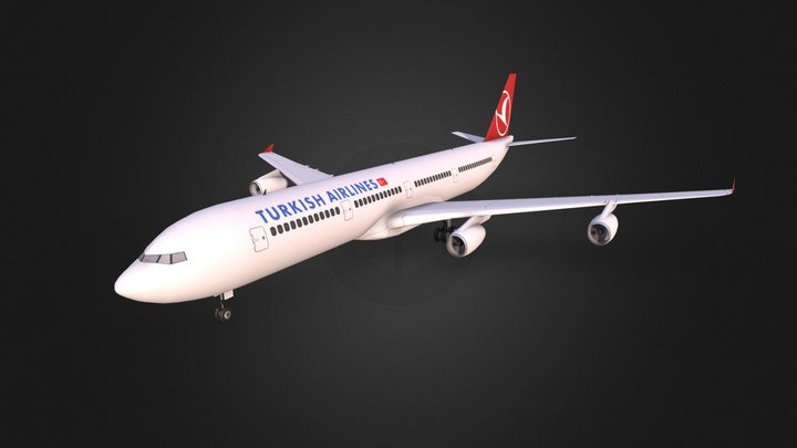 Airbus A340 | Turkish Airlines Skin 3D Model