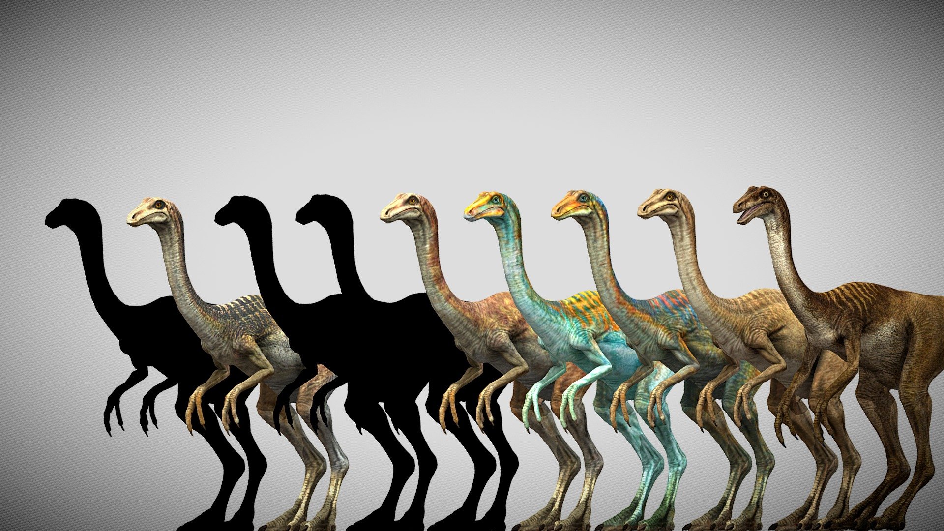 Jurassic Park Gallimimus Pack - Download Free 3D model by