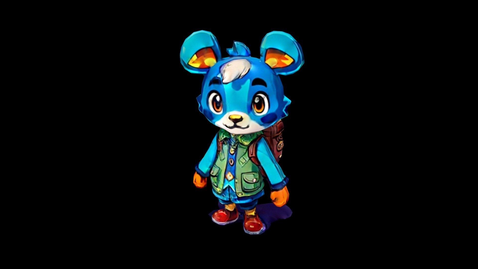 A cartoon animal crossing character, a blue rabb - Download Free 3D ...