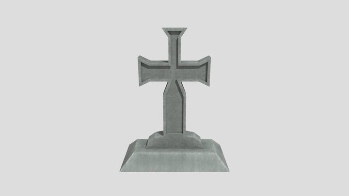 Cross Tombstone 3D Model