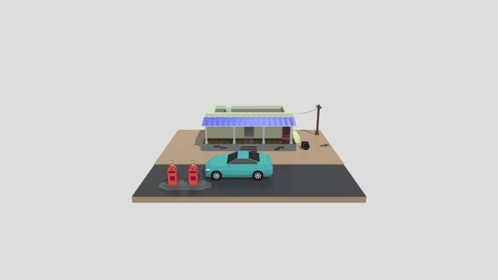 Oil Station 3D Model