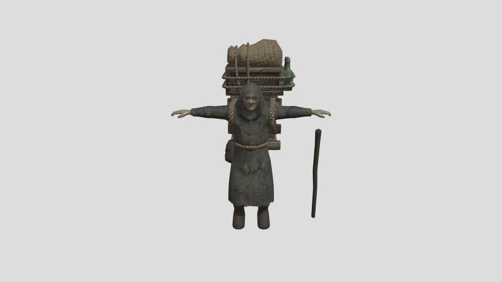 Stylized Low Poly Merchant Character