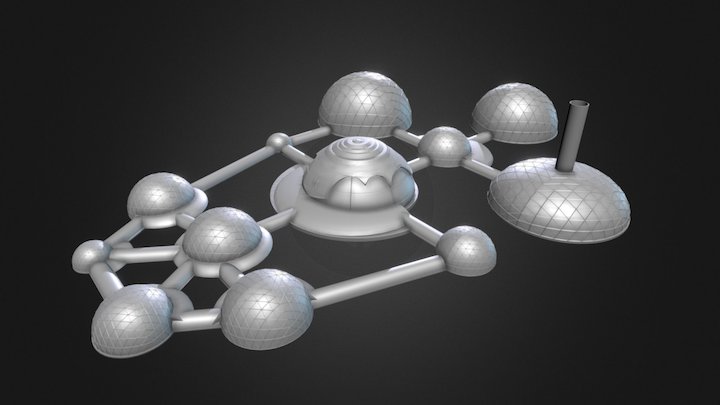Space Base on Titan 3D Model