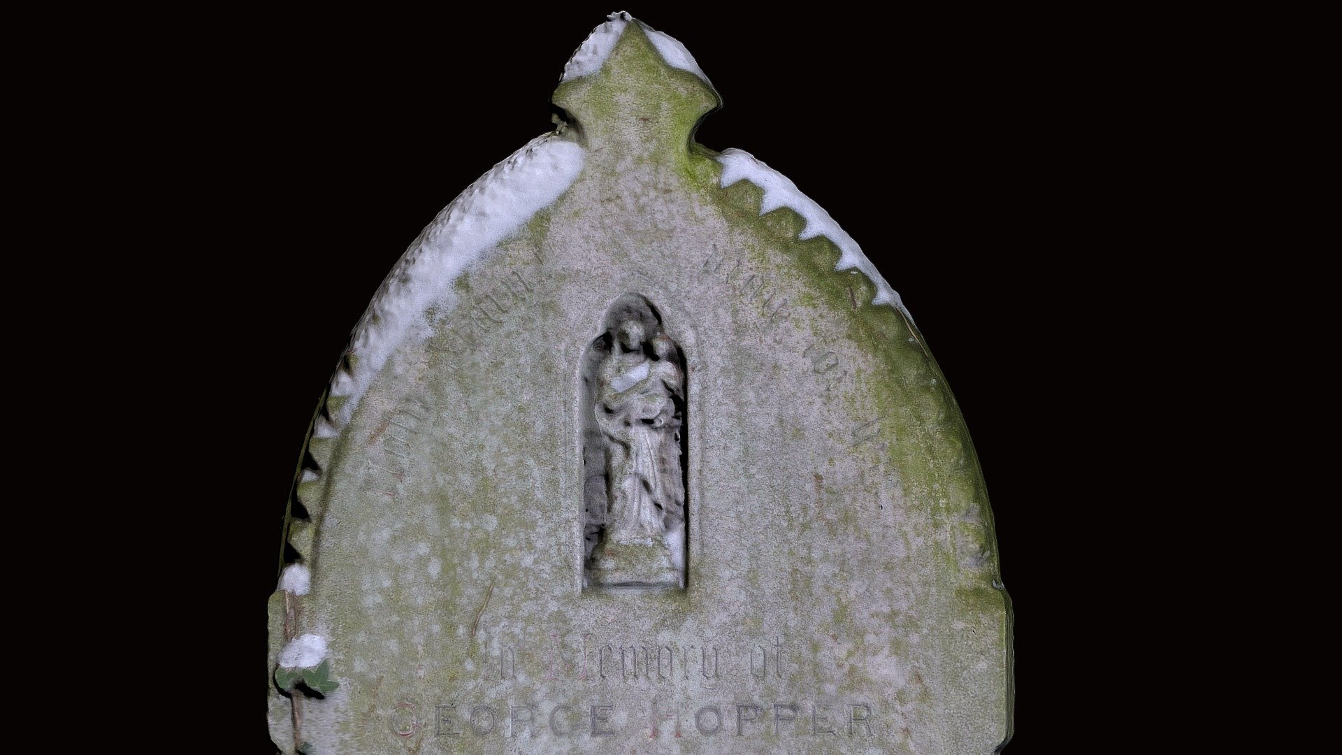 Madonna in snow, Southampton Old Cemetery